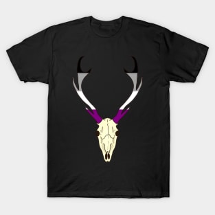 Asexual Pride Deer Skull T-Shirt